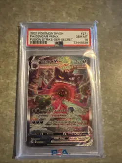 Pokemon TCG PSA 10 Gengar VMAX Secret Rare Alt Art 271/264 Fusion Strike - Image 1