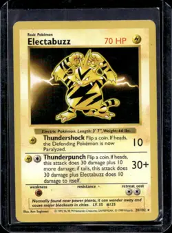 1999 Pokemon Shadowless Electabuzz #20/102 - Image 1