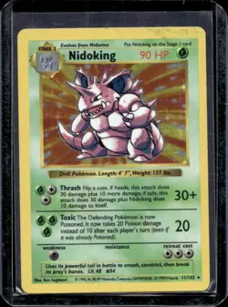 1999 Pokemon Shadowless Nidoking Holo #11/102 - Image 1