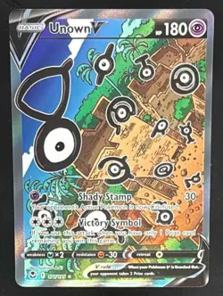2022 Pokemon Gaming Sword & Shield Silver Tempest Unown V #177/195 - Image 1