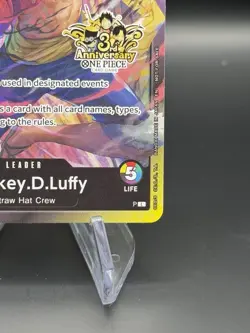 ONE PIECE TCG MONKEY D. LUFFY RARE 3RD ANNIVERSARY PROMO ALT ART ST01-012 NM - Image 5