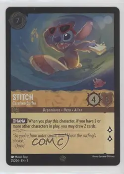 2023 Disney Lorcana The First Chapter 1 Foil Stitch - Carefree Surfer #21 - Image 1