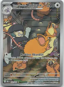 Team Rocket's Raticate 202/182 SV10: Destined Rivals Pokemon Card NM - Image 1