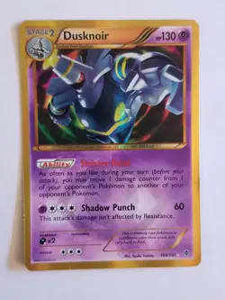 DUSKNOIR 104/101 GOLD Secret Rare Plasma Blast Pokemon Card Light Play - Image 1