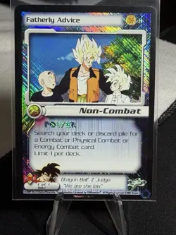 Dragon Ball Z CCG Score Fatherly Advice J1 Promo Card Foil - Image 1