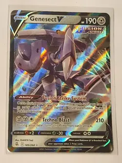 Pokemon TCG Genesect v Fusion Strike Holo Card 185/264 SWSH08 - Image 1