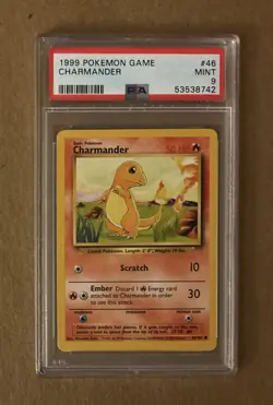 1999 Pokemon Charmander Game Card #46 PSA 9 - Image 1