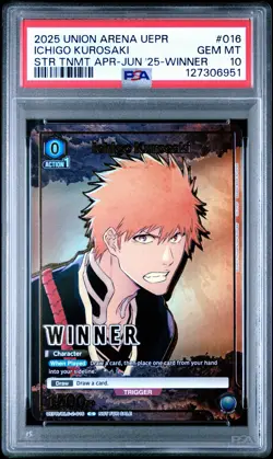 2025 Union Arena Card Ichigo Kurosaki C UEPR/BLC-2-016 Bleach Winner PSA 10 - Image 1