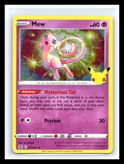 🔥 Mew # 011/025 Holo Rare 2021 Pokemon Celebrations 25th Anniversary Card - Image 1