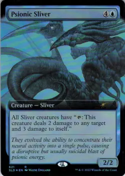 MTG Psionic Sliver (Extended Art) (621) | LP Foil | Secret Lair Drop {SLD} - Image 2