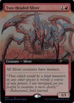 MTG Two-Headed Sliver (Extended Art) (646) | LP Foil | Secret Lair Drop {SLD} - Image 2