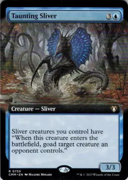 MTG Taunting Sliver (Extended Art) (759) | NM | Commander Masters {CMM} - Image 1