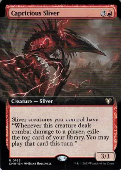 MTG Capricious Sliver (Extended Art) (765) | NM | Commander Masters {CMM} - Image 1