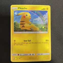 2017 Pokemon Pikachu 28/73 Holo Shining Legends Cracked Ice Holo Pokemon Card NM - Image 1