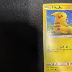 2017 Pokemon Pikachu 28/73 Holo Shining Legends Cracked Ice Holo Pokemon Card NM - Image 3
