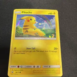 2017 Pokemon Pikachu 28/73 Holo Shining Legends Cracked Ice Holo Pokemon Card NM - Image 4