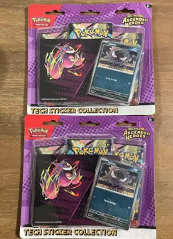 Pokemon Ascended Heroes Tech Sticker Collection Set of 2 Gastly / Gengar In Hand - Image 1