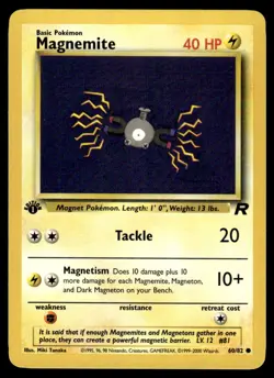 Pokemon TCG Team Rocket 1st Edition #60/82 Magnemite LP+ - Image 1