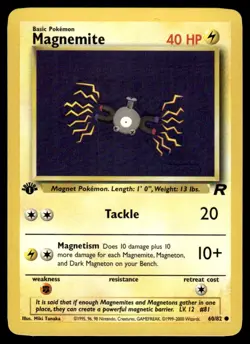 Pokemon TCG Team Rocket 1st Edition #60/82 Magnemite LP+ - Image 1