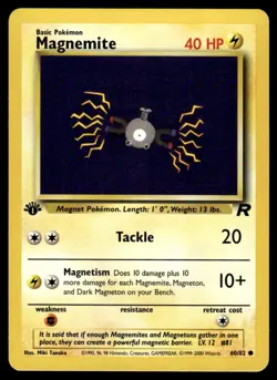 Pokemon TCG Team Rocket 1st Edition #60/82 Magnemite LP+ - Image 1