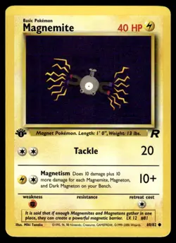 Pokemon TCG Team Rocket 1st Edition #60/82 Magnemite LP+ - Image 1