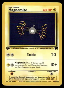 Pokemon TCG Team Rocket 1st Edition #60/82 Magnemite LP+ - Image 1