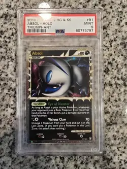 2010 POKEMON TRIUMPHANT ABSOL PRIME #91 ULTRA RARE HOLO PSA 9 MINT - Image 1