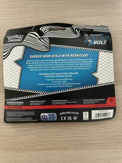 Pokemon TCG Scarlet Violet Black Bolt Tech Sticker Collection 3-Pack Blister - Image 2