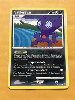 2008 Pokemon Stormfront Uncommon Sableye 48/100 MP - Image 1
