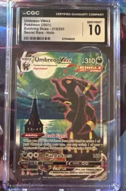 2021 Pokemon Sword & Shield Evolving Skies Umbreon VMAX #215/203 - Image 2