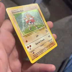Hitmonchan 8/130 Holo Rare Pokemon 2000 Base Set 2 MP With SWIRL - Image 4