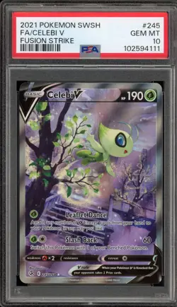 Pokemon Celebi V Fusion Strike Full Alt Art #245 PSA 10 Gem Mint - Image 1