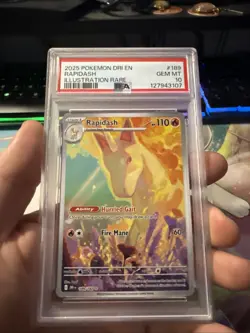 Pokemon TCG Rapidash Destined Rivals Illustration Rare Card 189/182 PSA 10 - Image 2