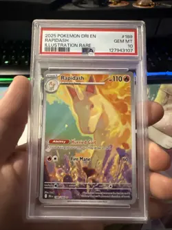 Pokemon TCG Rapidash Destined Rivals Illustration Rare Card 189/182 PSA 10 - Image 3