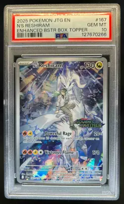 2025 Pokemon SV Journey Together JTG EN N's Reshiram Promo Cards #167/159 PSA 10 - Image 1