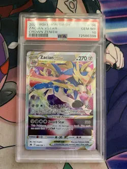 2023 PSA 10 Pokemon SWSH Crown Zenith Zacian Vstar 096/159 Card Gem Mint - Image 1