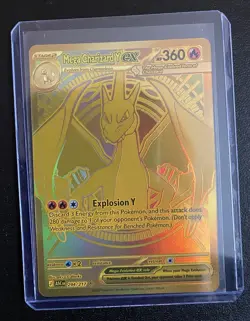 Mega Charizard Y EX Pokemon TCG Full Art Holo Card Gold Ascended Heroes 294/217 - Image 1