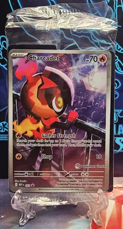 Pokemon Phantasmal Flames Charcadet 022 Pokemon Center Stamped Promo - SEALED. - Image 1