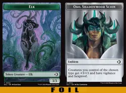 EMBLEM - ELK \ OKO SHADOWMOOR SCION TOKEN ** FOIL ** #02/12 - Lorwyn Eclipsed - Image 1