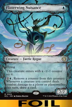 Flitterwing Nuisance ** FOIL SHOWCASE ** #304 - Lorwyn Ecliped - NM MTG - Image 1