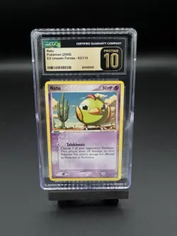 Pokemon Natu EX 2005 Unseen Forces #63 - CGC Pristine 10 - Pop 12 - Image 1