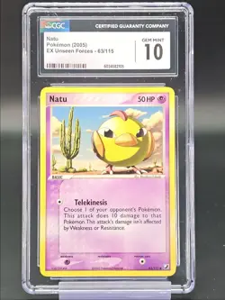NATU 2005 POKEMON EX UNSEEN FORCES COMMON A 63/115 CGC 10 - Image 1