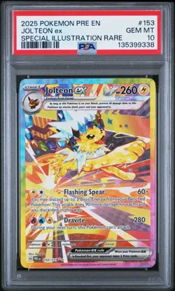 2025 Pokemon PRE En Jolteon Ex Special Illustration Rare #153 PSA 10 Gem Mint - Image 1