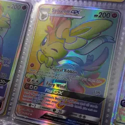 Pokemon TCG Sylveon GX Full Art Holo Card Sun & Moon 158/145 English Fairy - Image 1