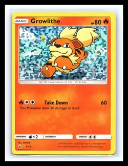 💥 Pokemon TCG - 2018 Growlithe 1/12 - McDonalds Promo Holo Rare - Image 1