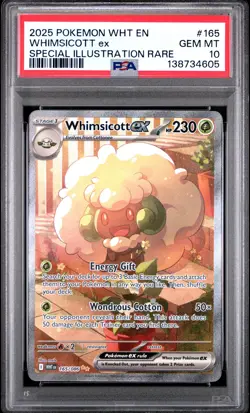 2025 POKEMON WHT EN-WHITE FLARE SPECIAL ILLUSTRATION RARE WHIMSICOTT EX PSA 10 - Image 1