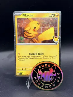 Pikachu 051 /162 Stamped 2026 Pokemon Day 30 Promo TCG With Coin - Image 1