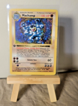 Pokemon 1999 Shadowless Base Set 1st Edition!! Rare Holo Machamp 8/102 (HP) - Image 1