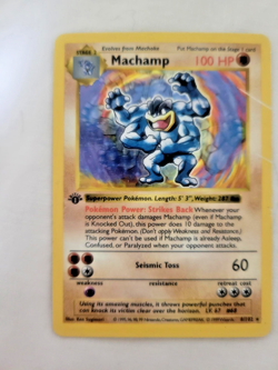 Pokemon 1999 Shadowless Base Set 1st Edition!! Rare Holo Machamp 8/102 (HP) - Image 2
