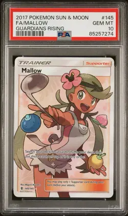 2017 Pokemon Guardians Rising Mallow Full Art 145 PSA 10 - Image 1
